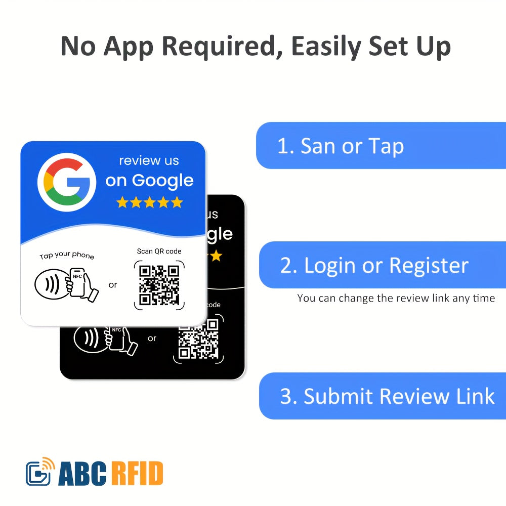 Google Review Cards; Black and White